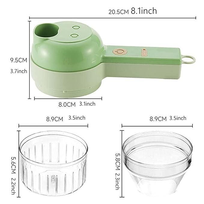 4-in-1 Portable Electric Vegetable Cutter Set | Wireless Mini Chopper & Food Processor
